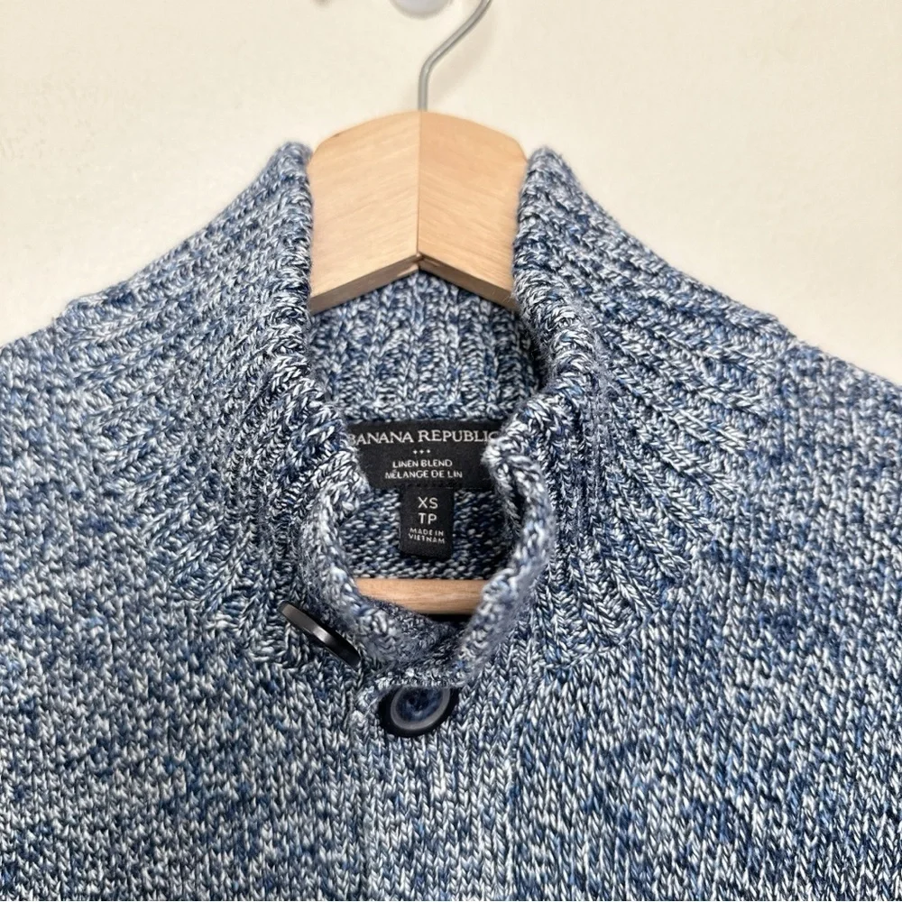 Banana Republic Mens Xsmall Marbled Linen Blend Button Cardigan